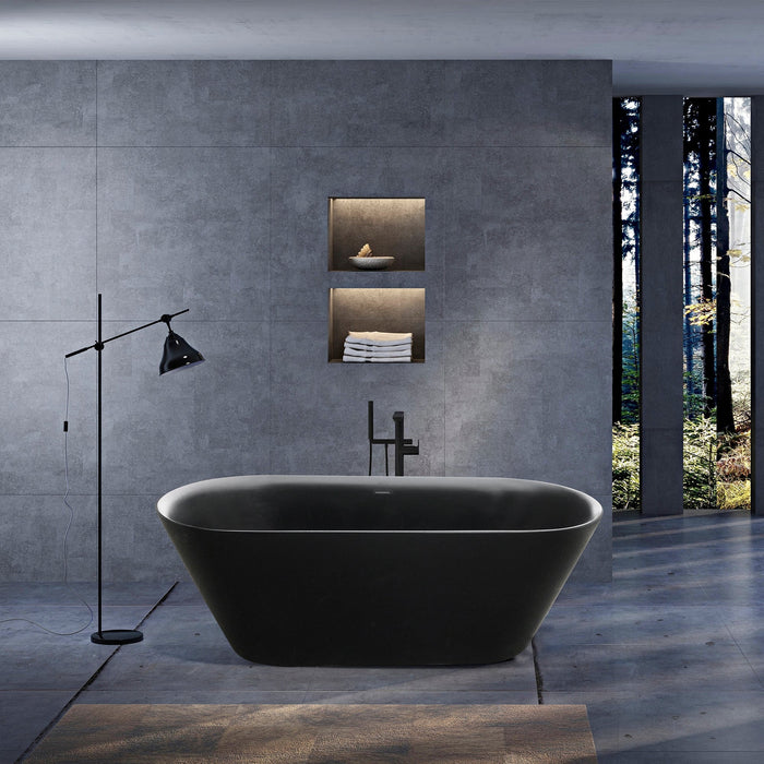AQUORE 25083 TASMANIA Bañera Exenta Acrílico Negro Mate