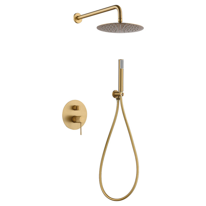 IMEX GPD038/OC LINE Conjunto de Ducha Empotrado Monomando Oro Cepillado