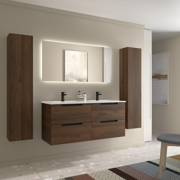 SALGAR 121983 LENI Mueble+Lavabo IBON 2 Senos 120cm Nogal