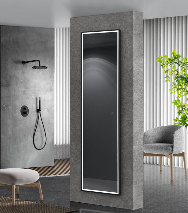 LEDIMEX NEWY021/160NG NEW YORK Espejo LED Cuadrado Luz Frontal Negro Mate 160x40 cm