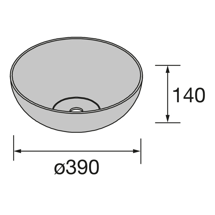SALGAR 91491 BULKAN SOLID SURFACE Lavabo de Sobre Encimera Negro Mate