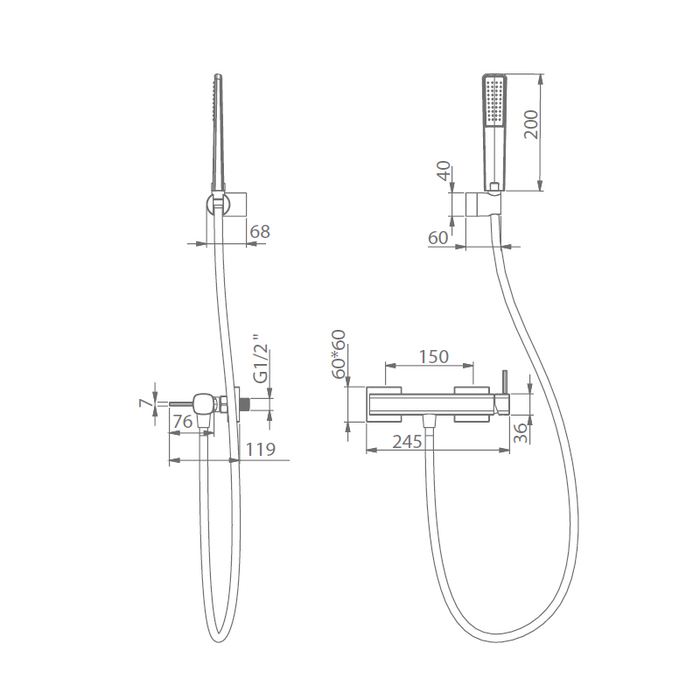 IMEX BDT064-5NQ TOSCANA-AREZZO Monomando Kit Ducha Niquel