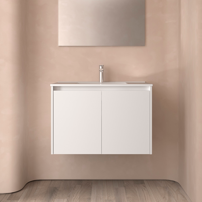 SALGAR NOJA Mueble de Baño con Lavabo 2 Puertas Color Blanco Mate