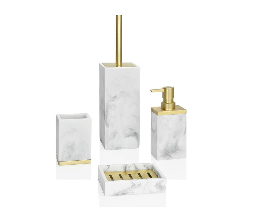ANDREA HOUSE BA68124 Dispensador Polirresina Efecto Mármol Inox Dorado Mate