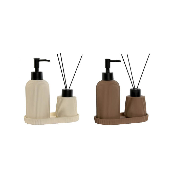ARCOBAÑ FCIBIZABEI  Set 3 Piezas: Dosificador+mikado+bandeja  "ibiza" Beige
