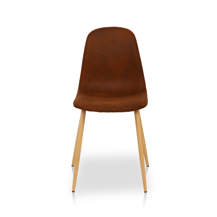 FURNITURE STYLE FS5192AVELFAB MARGOT Pack 4 Sillas de Comedor Textil Color Marrón Avellana