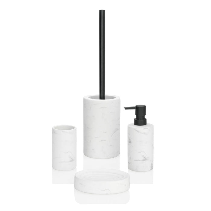 ANDREA HOUSE BA68131 Jabonera de Baño de Cerámica Efecto Mármol Blanco