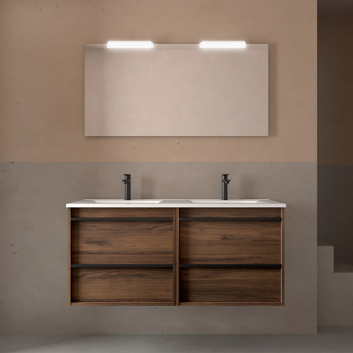 SALGAR 104929 ATTILA Conjunto Mueble de Baño 120 Completo Nogal Maya