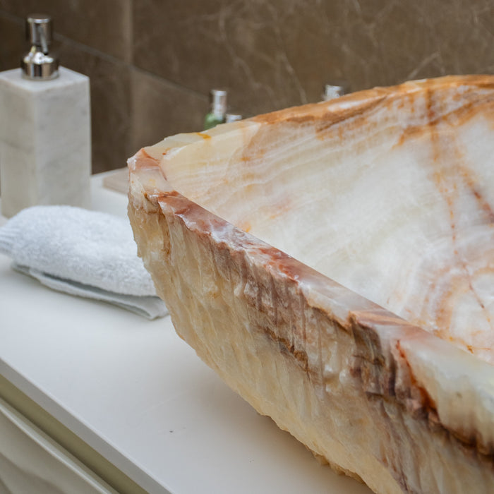 FORZINI FZ-WH-ONX-104 VOLTURNUS Lavabo de ónix Blanco