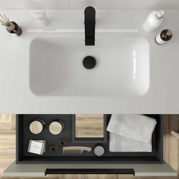 SALGAR 121981 LENI Mueble+Lavabo IBON 2 Senos 120cm Gris mate