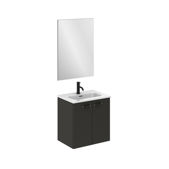 AMIZUVA 127012 ANEKO Conjunto Mueble Mini Antracita Brillo