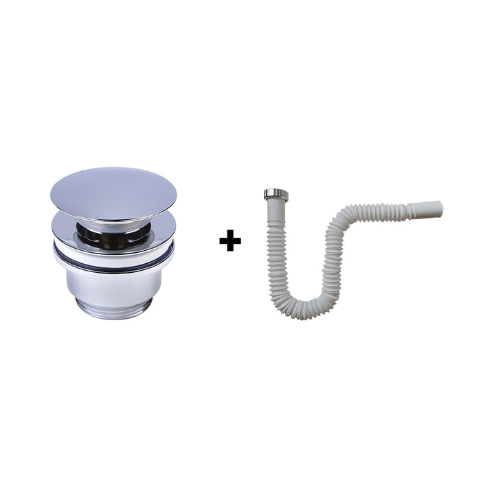 ARCOBAÑ LOVASITM  Valvula Borah Casquillo + Tubo Sifon Reforzado Extensible 1" 1/4 X 32/40 Tuerca Metalica
