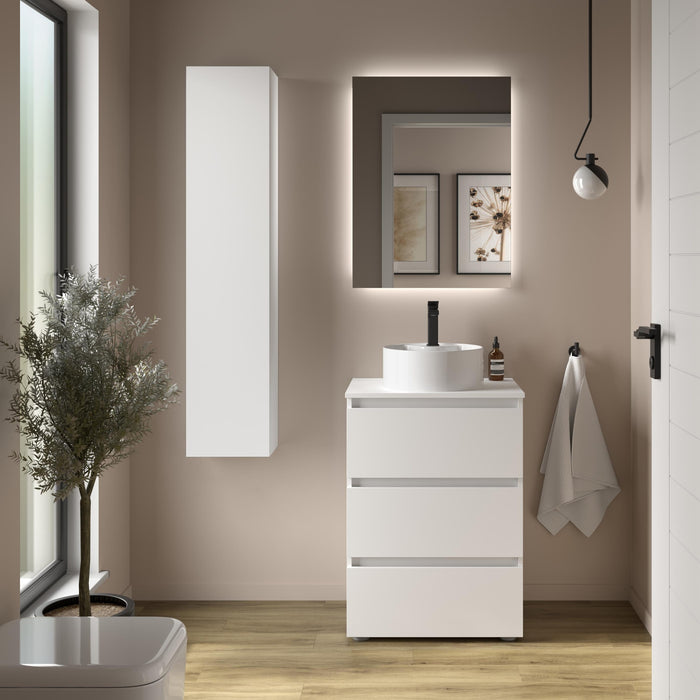 SALGAR BEQUIA Mueble 3C Lavabo sobre encimera Blanco Mate