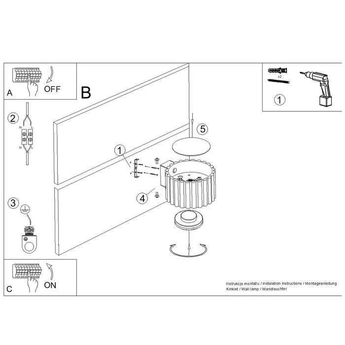 SOLLUX SL.2621 Aplique de pared AURA melocotón Gx53