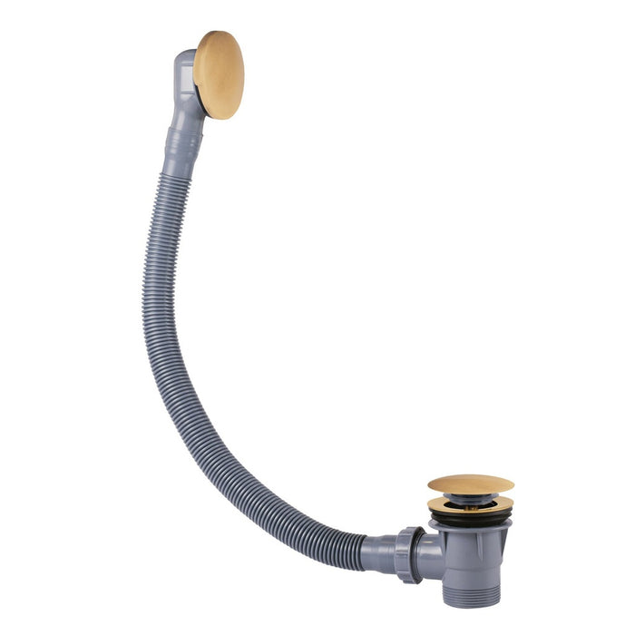 TRES 03453420OM COMPLEMENTOS DE GRIFERÍA Válvula De Desagüe Click-Clack con Rebosadero para Bañera Color Oro Mate 24K