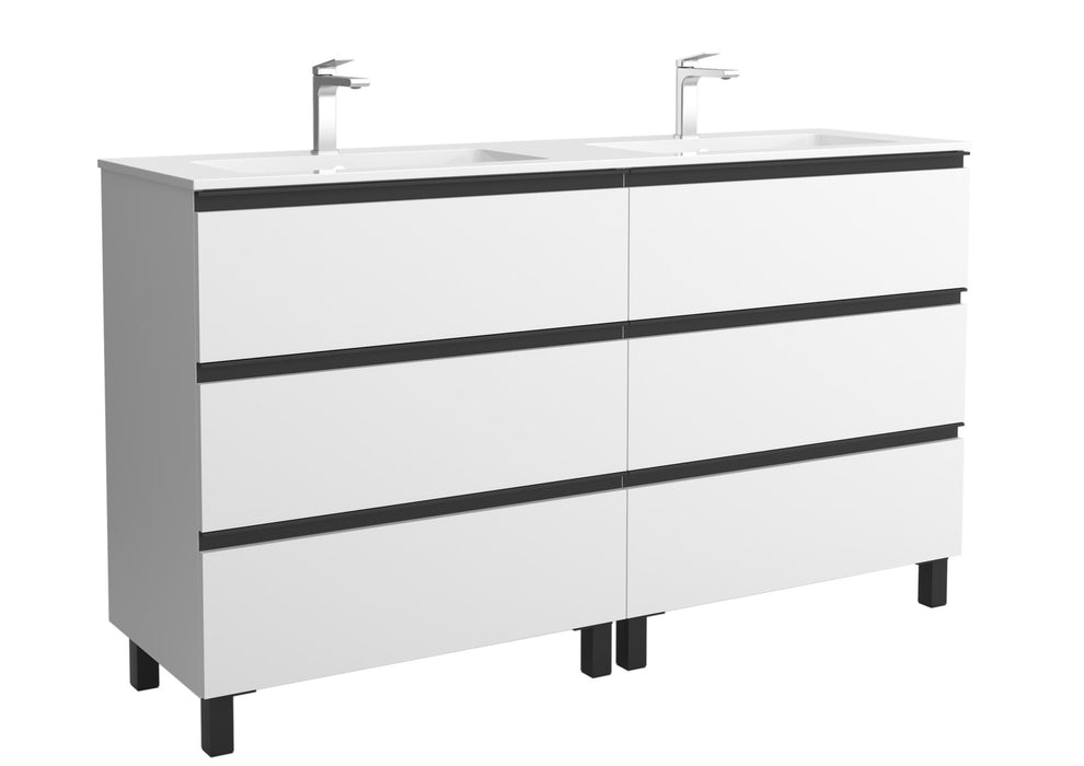 SALGAR BEQUIA METAL Mueble 3C Lavabo Vilna 160 cm Blanco Mate
