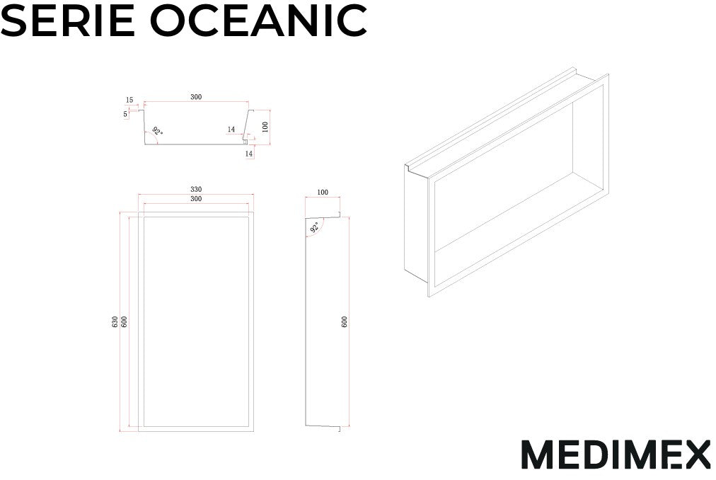 MEDIMEX HOR005/NQ OCEANIC Hornacina Con Led 63x33 Níquel Cepillado
