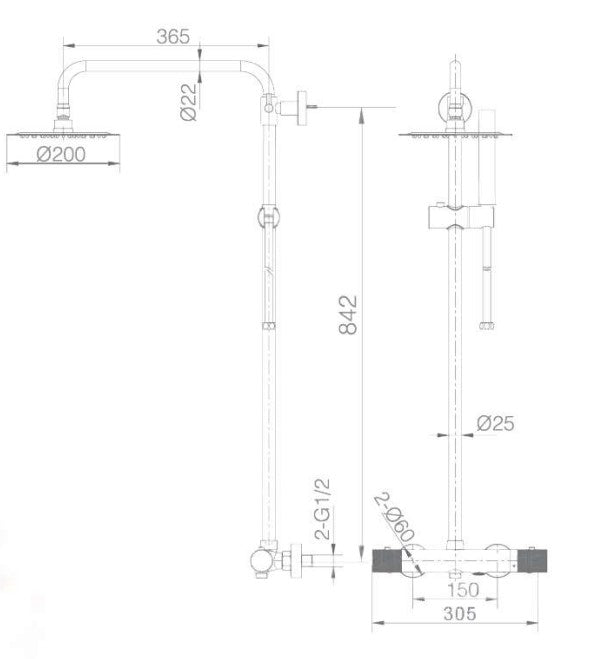 IMEX BTD038-B LINE Grifo Termostático Conjunto de Bañera Cromo