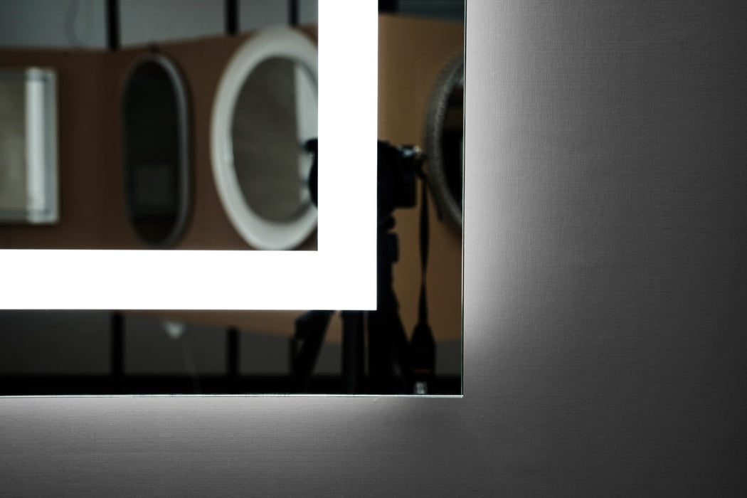LEDIMEX HOLAN009/90 HOLANDA Espejo LED Cuadrado Luz Frontal Cromo 90x80 cm