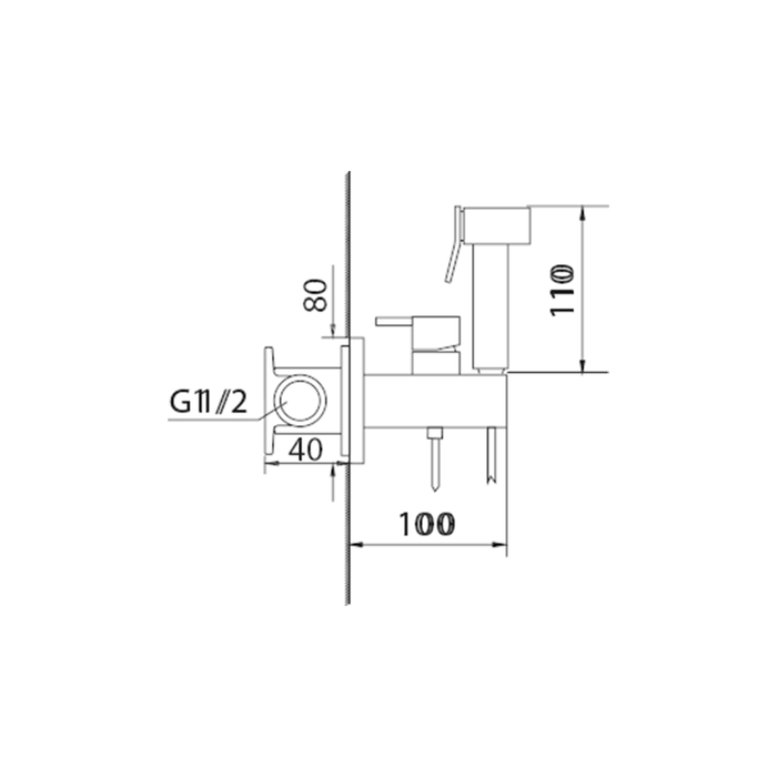 IMEX RDM003/NG IRLANDA Grifo Empotrado de Bidé Negro Mate