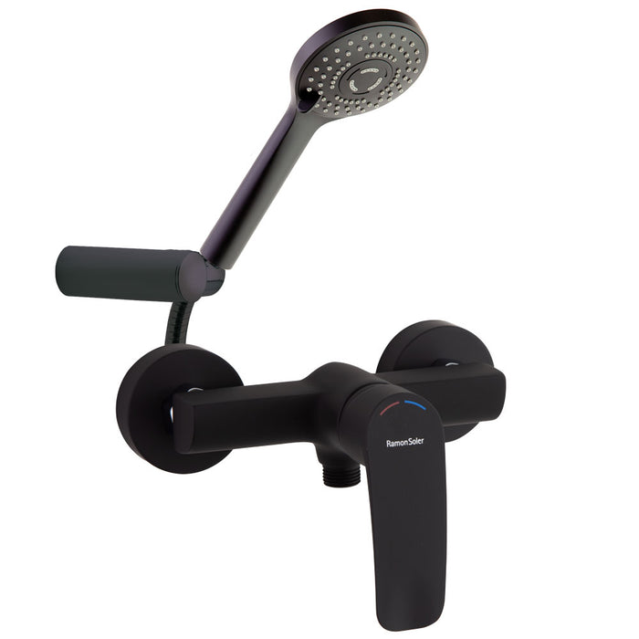 RAMONSOLER 570802BTNM NEW FLY Grifo Monomando Ducha con Equipo Negro Mate