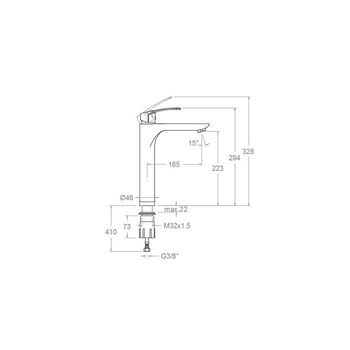 RAMONSOLER 571001 NEW FLY Grifo Monomando Lavabo L Caño Alto Cromo