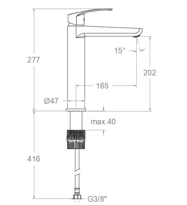 RAMONSOLER 571011 NEW FLY Grifo Monomando Lavabo Caño Alto Cromo