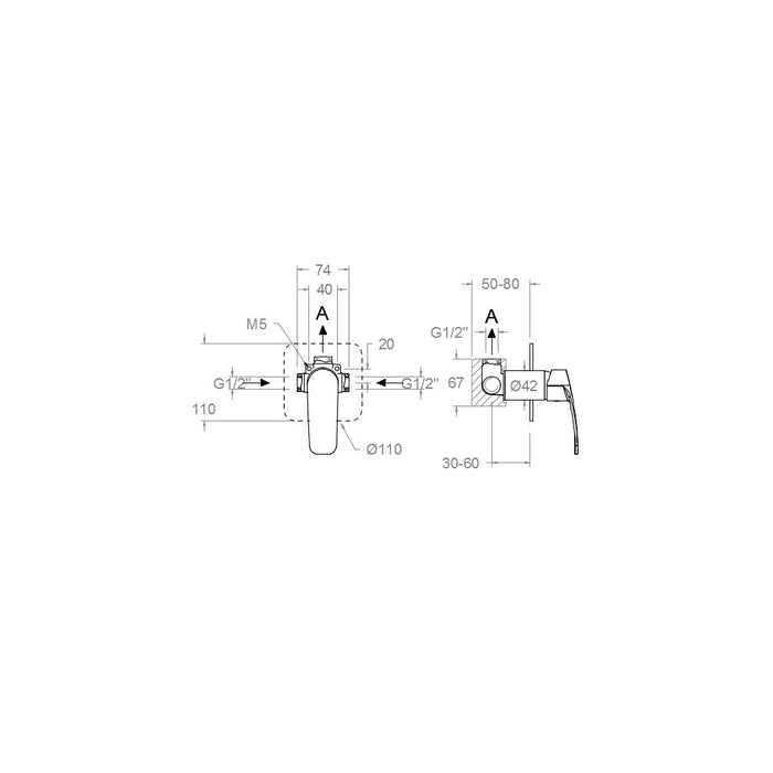 RAMONSOLER 571801S NEW FLY Grifo Monomando Ducha Sin Equipo Cromo
