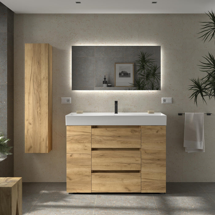 SALGAR BEQUIA PLUS Mueble 3C Lavabo Veneto 120 cm Roble