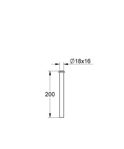 GROHE 37 035 000 Tubo Descarga Fluxor Urinario 200mm