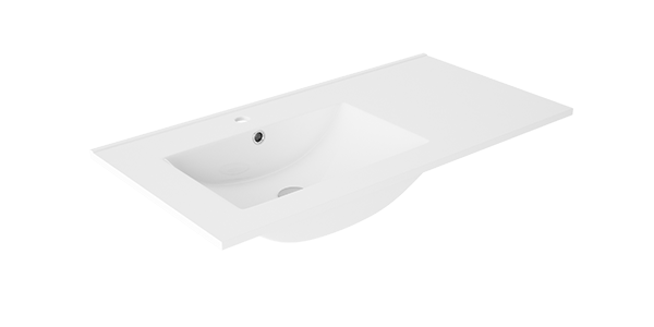 VISOBATH BOX Mueble de Baño con Lavabo Izquierda 2 Cajones 1 Puerta Suspendido Blanco Nieve Brillo