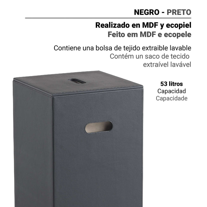 GEDY 10361400000 LUXURY Cesto de Ropa Negro