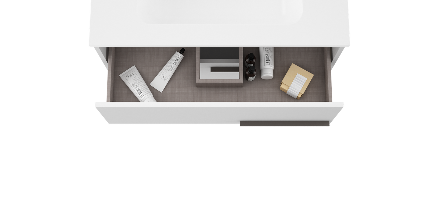 VISOBATH AQUA Mueble de Baño con Lavabo Color Blanco Ada Mate Tirador Quarzo
