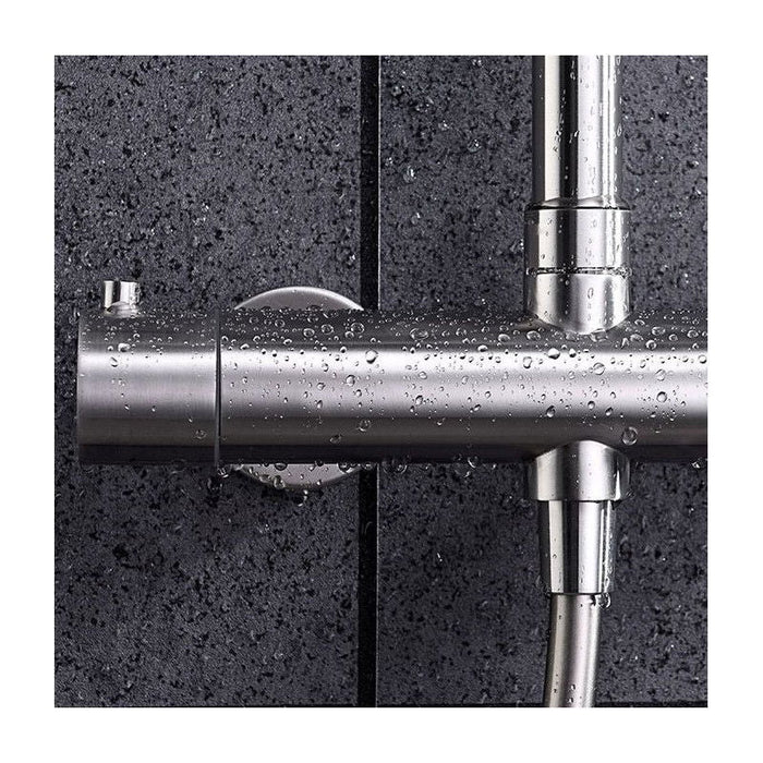 IMEX BTK017/AC MOSCU Grifo Termostático Conjunto de Ducha Telescópico Acero