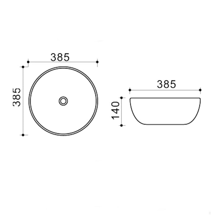 LLAVISAN 509084 Lavabo Sobrencimera Redondo 35X35X11 Blanco