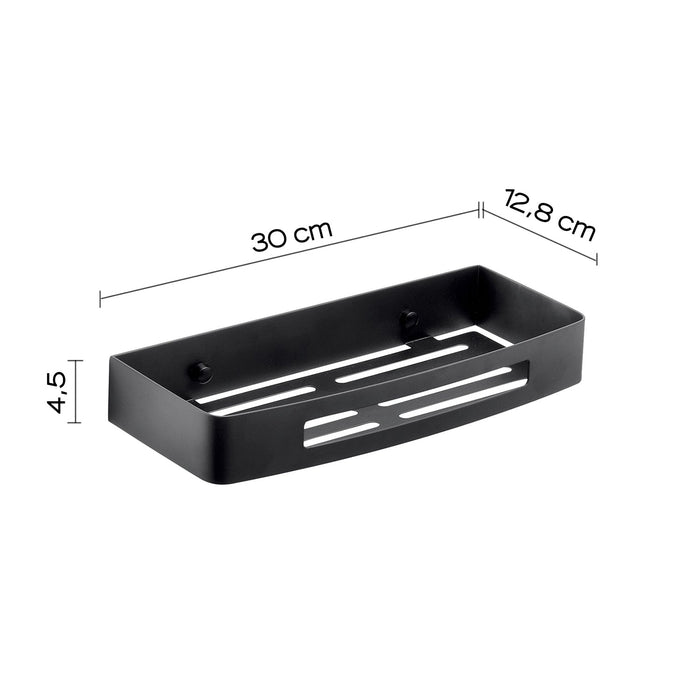 GEDY 24171400000 NERVA Portaobjetos Rectangular Negro Mate