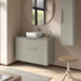 SALGAR LUVA Mueble de Baño con Tapa Encimera Color Gris Satinado Tirador Anodizado