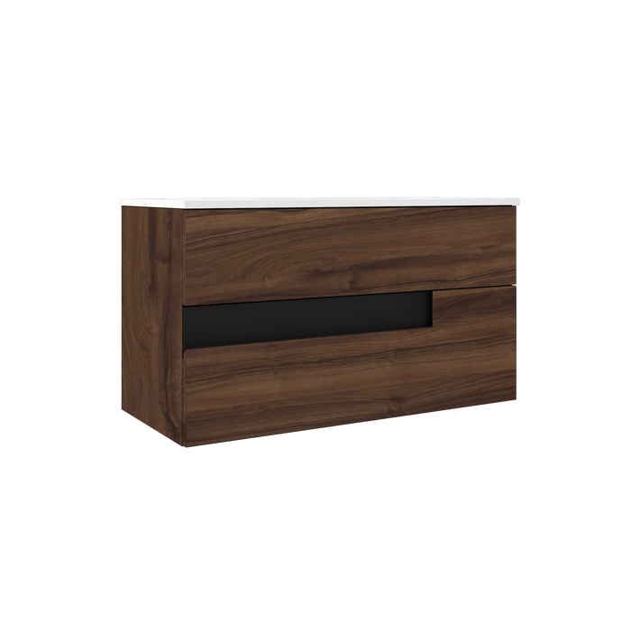 VISOBATH VISION Mueble de Baño con Lavabo 2 Cajones Color Valenti Negro