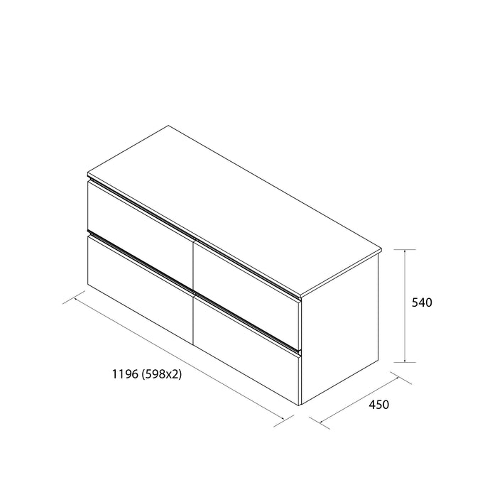 SALGAR 115974 BEQUIA METAL Mueble de Baño 120cm Blanco Mate