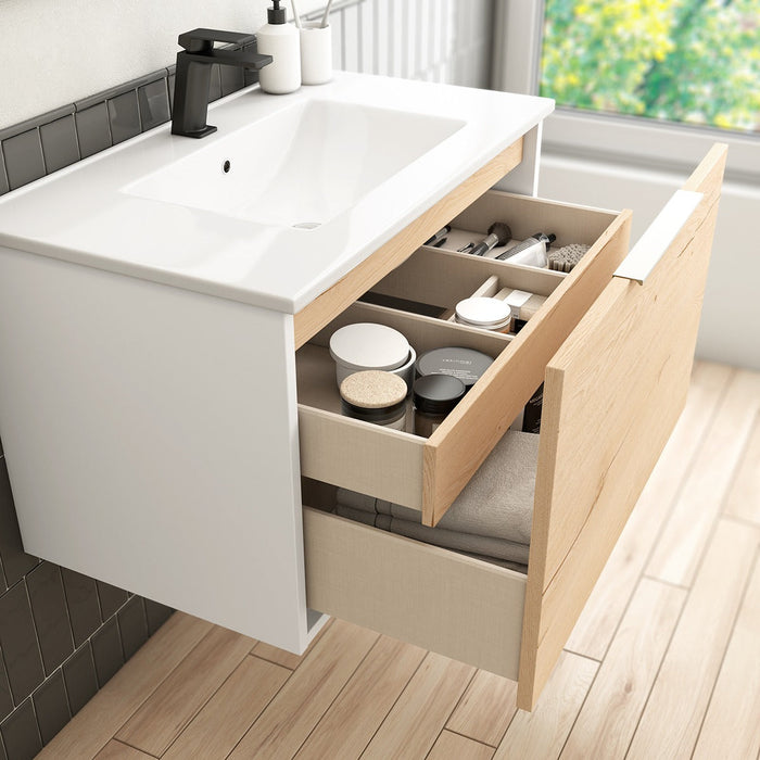 BATHME ONE Conjunto Mueble de Baño Completo 80 cm Blanco