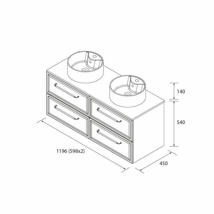 SALGAR 121836 RUNA Mueble+Lavabo LISBOA 120cm Gris mate