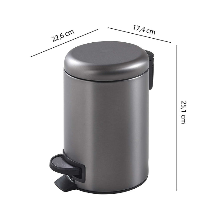 GEDY 32098100000 POTTY Papelera Gun Metal