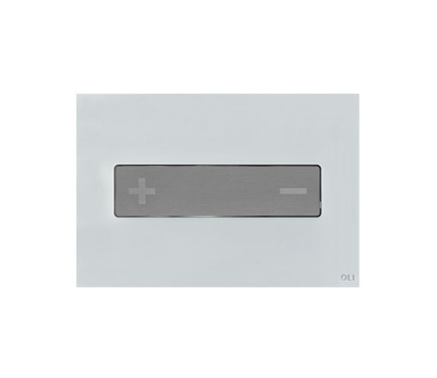 OLI 054558 OCEANIA Placa De Accionamiento Mecánico Vidrio Blanco / Inox Cepillado