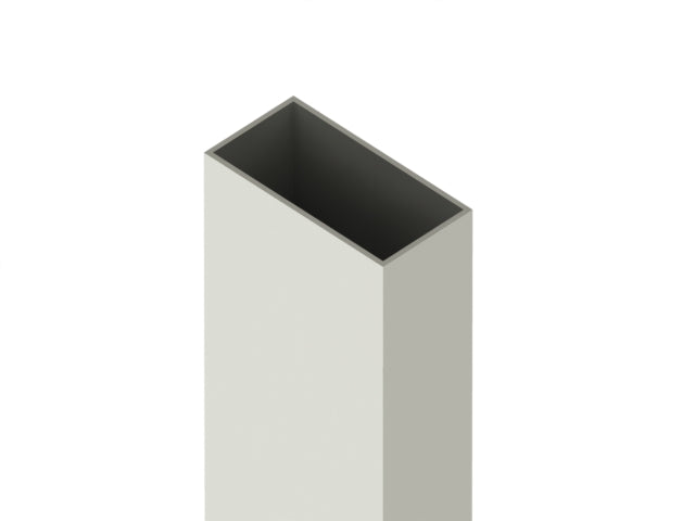 PROFILTEK 01002317 Perfil Rectangular 40x20 mm Plata Alto Brillo