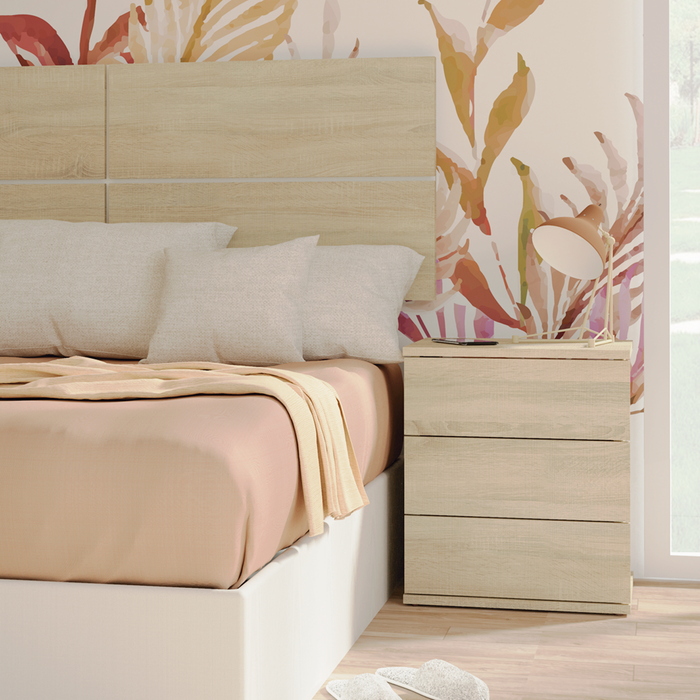 MUEBLES PITARCH Mesita 3 Cajones Dana Roble Cambrian