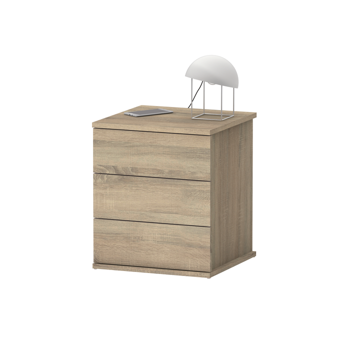 MUEBLES PITARCH Mesita 3 Cajones Dana Roble Cambrian