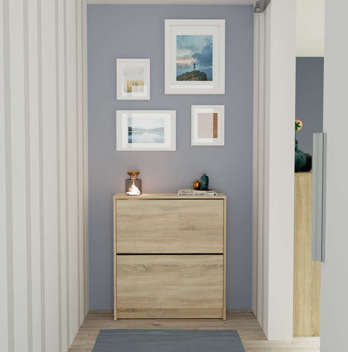 MUEBLES PITARCH Zapatero 2 Puertas Tibet Roble Cambrian
