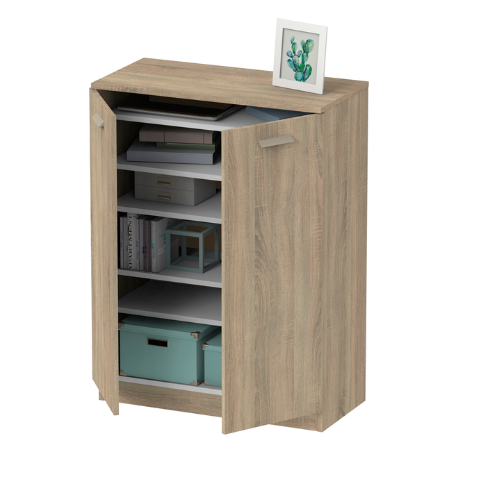 MUEBLES PITARCH Multiusos Bajo con Estantes Roble Cambrian