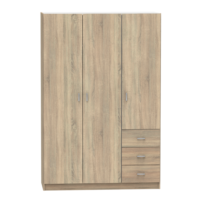 MUEBLES PITARCH Armario 3 Puertas 3 Cajones Roble Cambrian