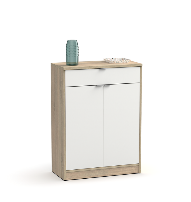 MUEBLES PITARCH Zapatero Berlín Roble Cambrian/Blanco alto brillo